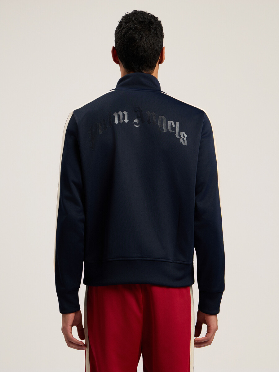 curved logo zip-up track jacket