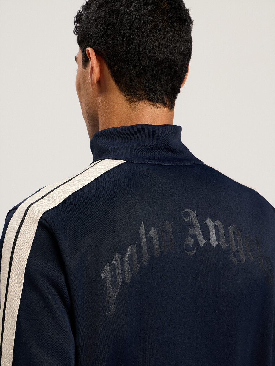 curved logo zip-up track jacket