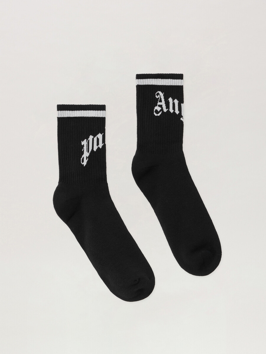 curved logo track socks