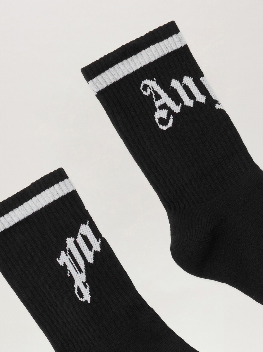 curved logo track socks