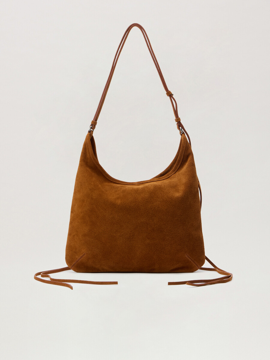 zip-up suede maxi bag
