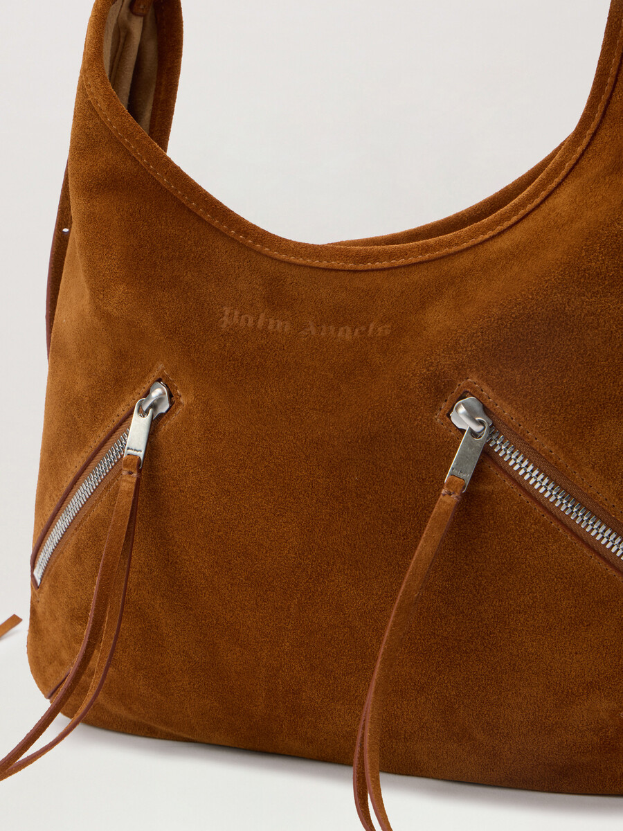 zip-up suede maxi bag