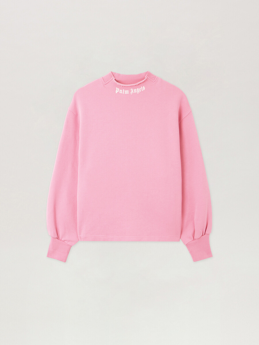 curved logo collar balloon sweatshirt