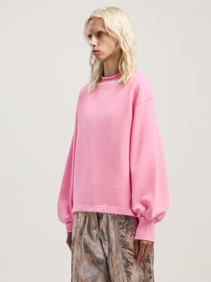 curved logo collar balloon sweatshirt