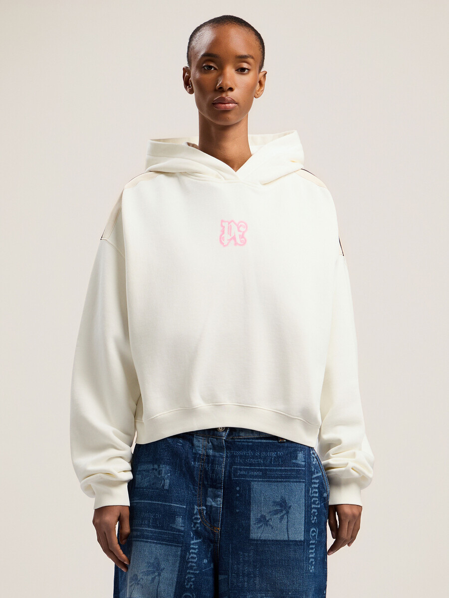 classic logo neon crop hoodie