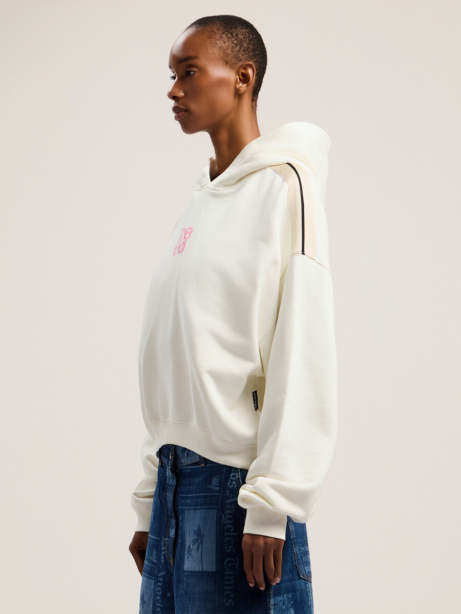 classic logo neon crop hoodie