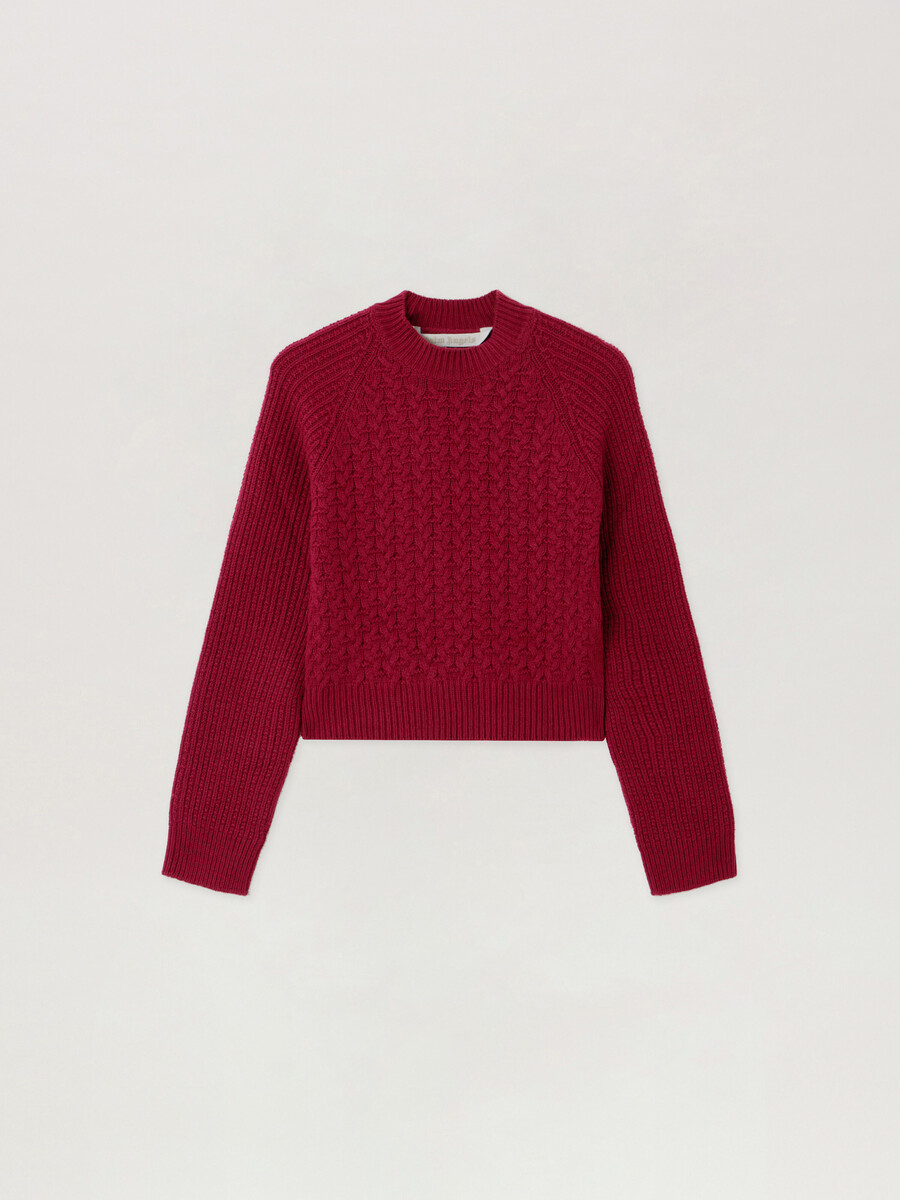 curved logo ribbed sweater