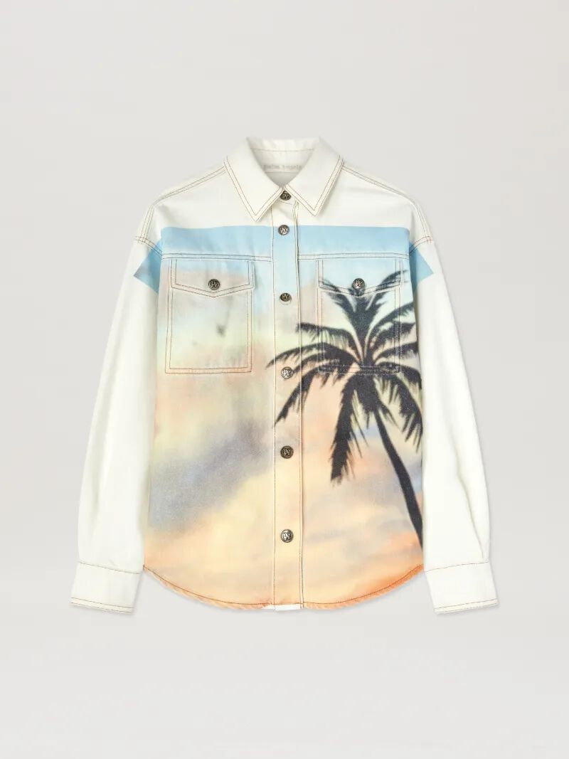 sunrise palm denim overshirt off white -