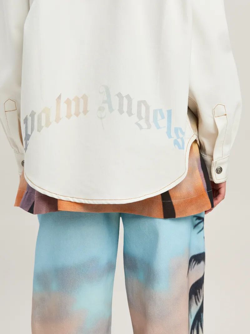 sunrise palm denim overshirt off white -