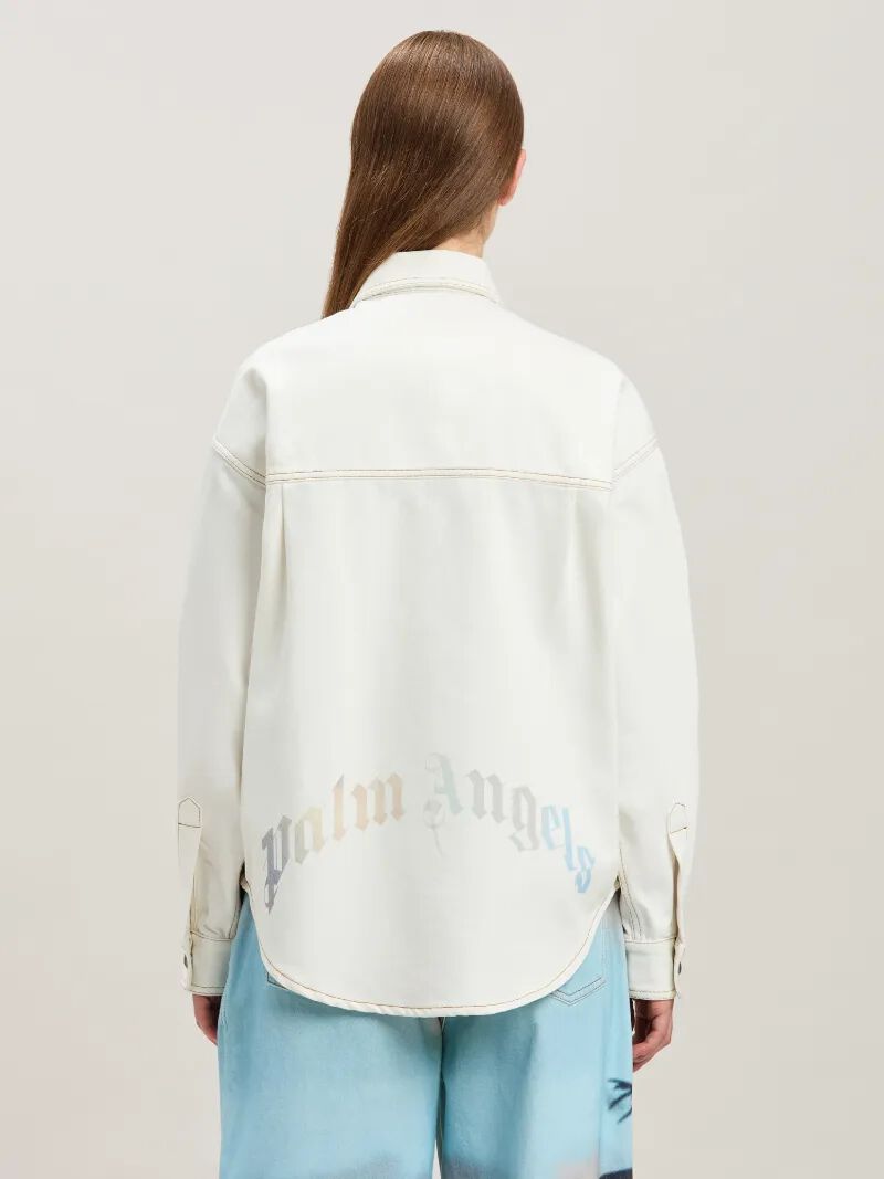 sunrise palm denim overshirt off white -