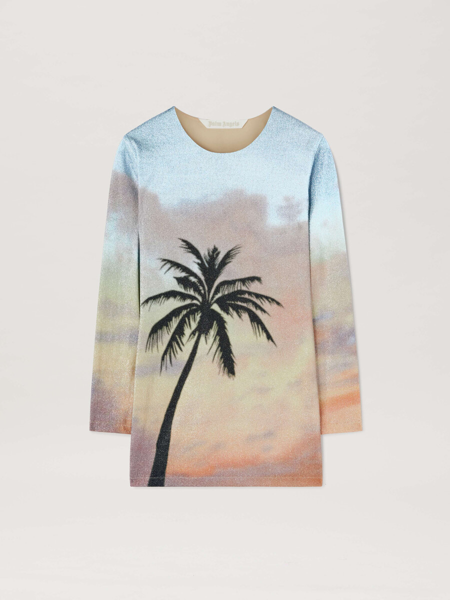 sunrise palm lurex dress multicolor - bl