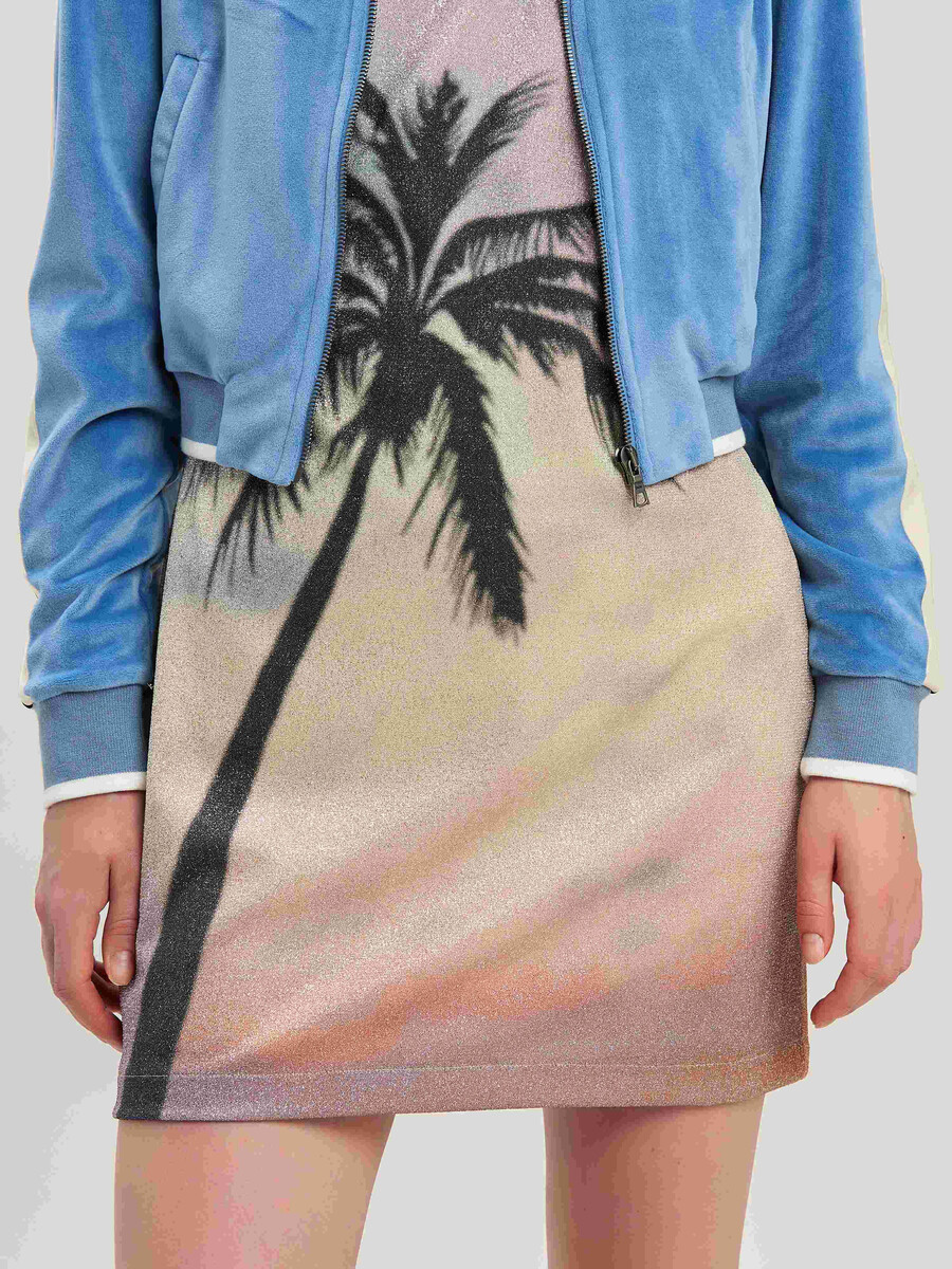 sunrise palm lurex dress multicolor - bl