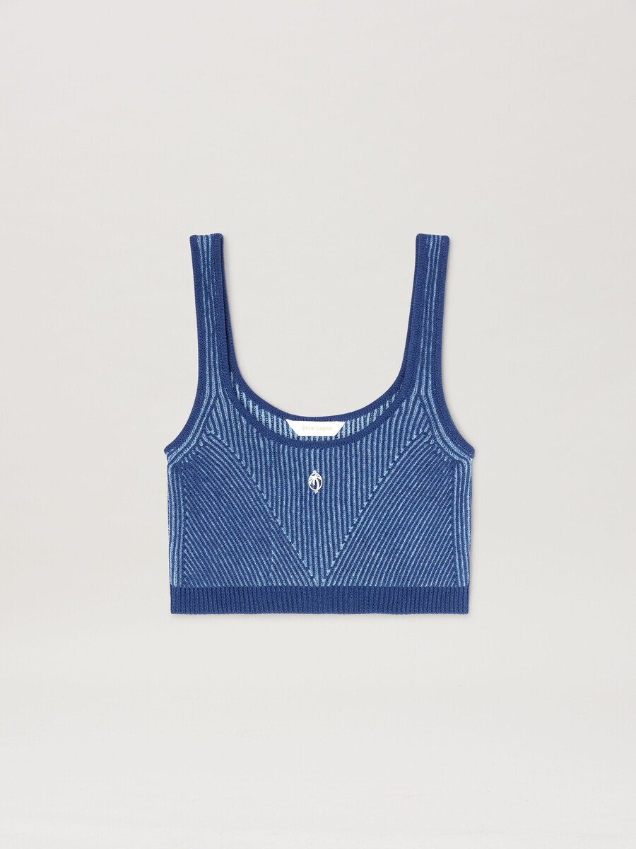 2tone rib knit top indigo blue - light b