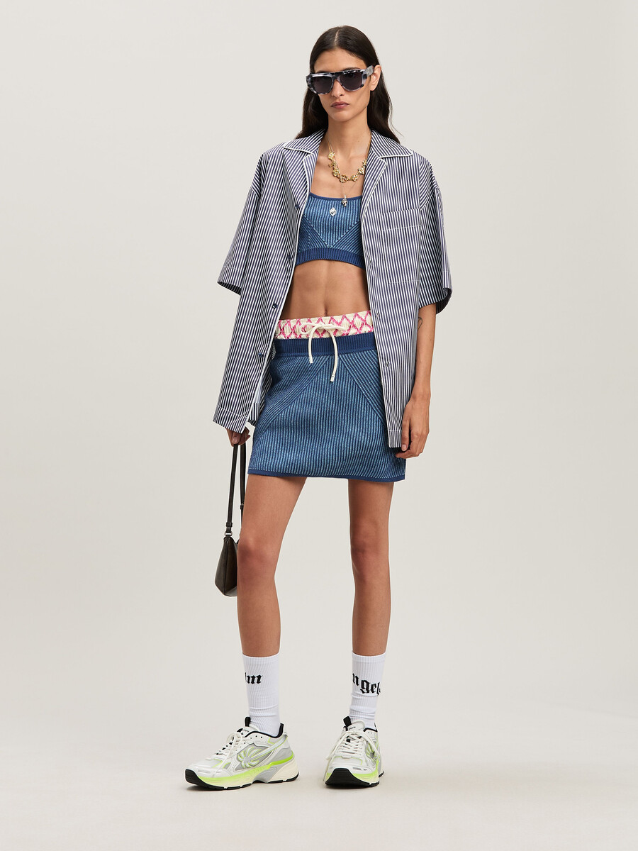 2tone rib knit top indigo blue - light b