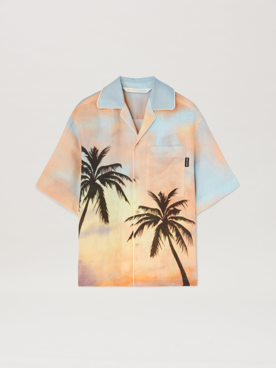 sunrise palm bowling shirt multicolor -
