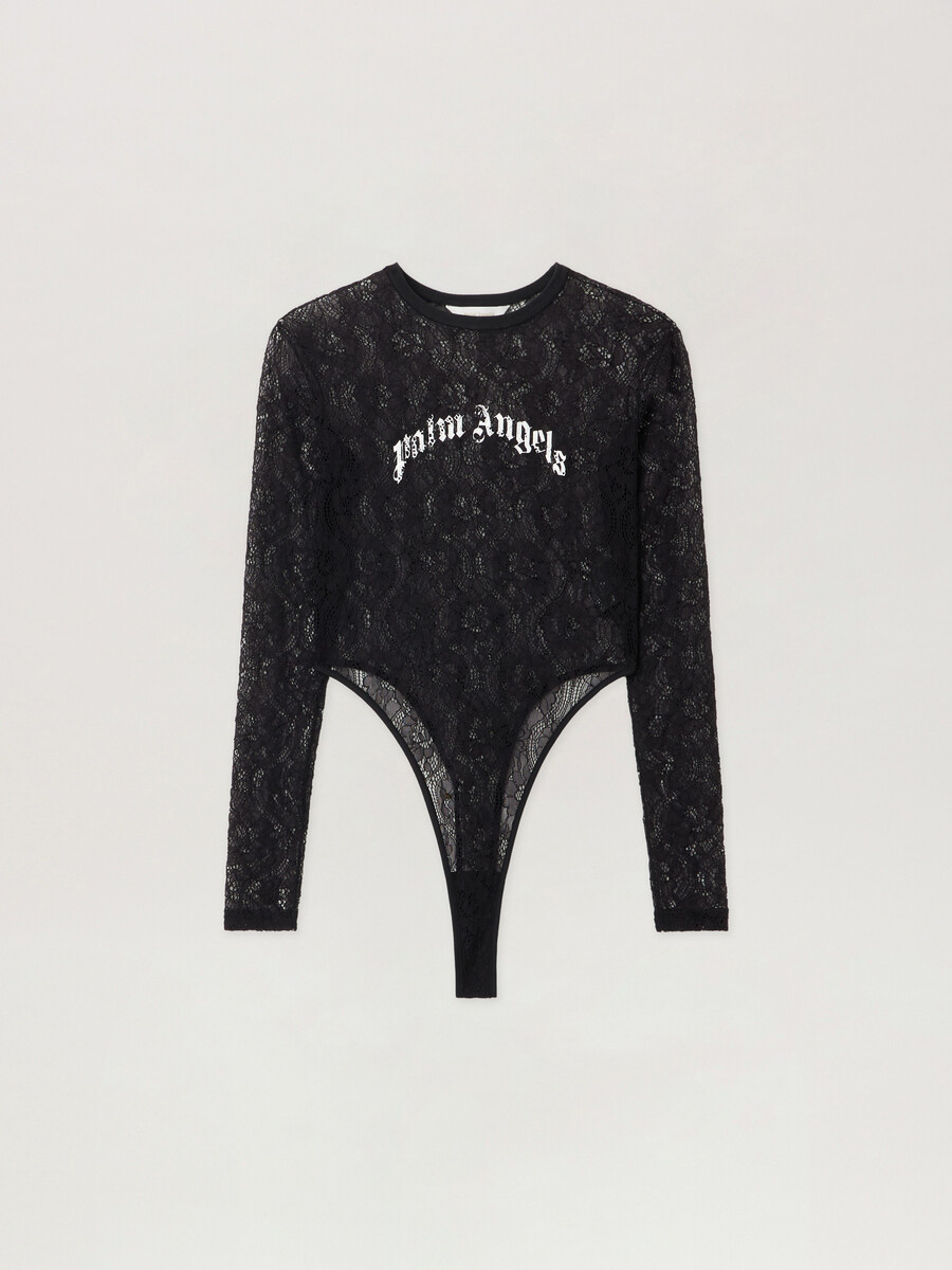 curved logo lace body