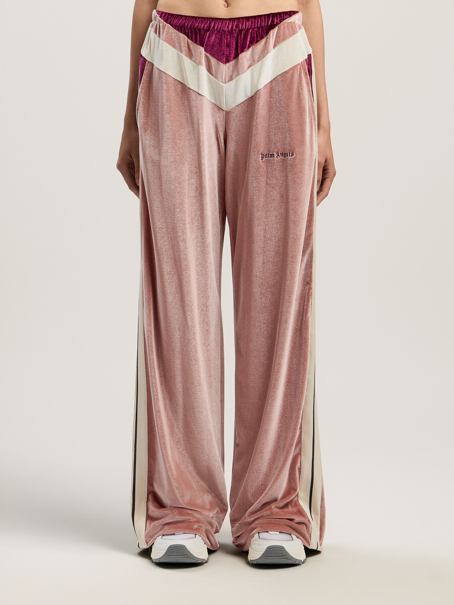 colorblock chenille track pants