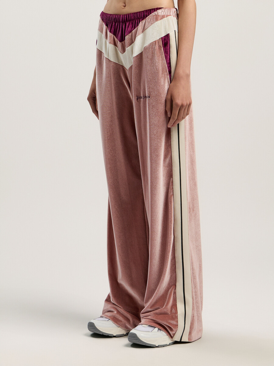 colorblock chenille track pants