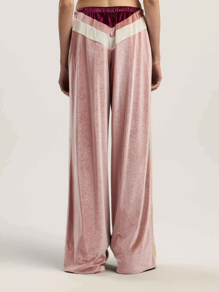 colorblock chenille track pants